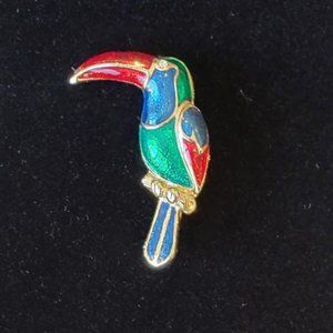 Giovanni Tucane Enamel Brooch